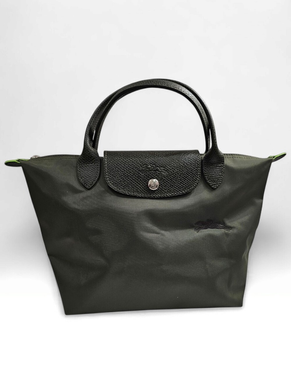 LONGCHAMP Le Pliage Olive Green Nylon Small Folding Tote Handbag